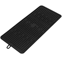 PrimeMatik - Alfombrilla escurreplatos de Silicona 446x203 mm Negra